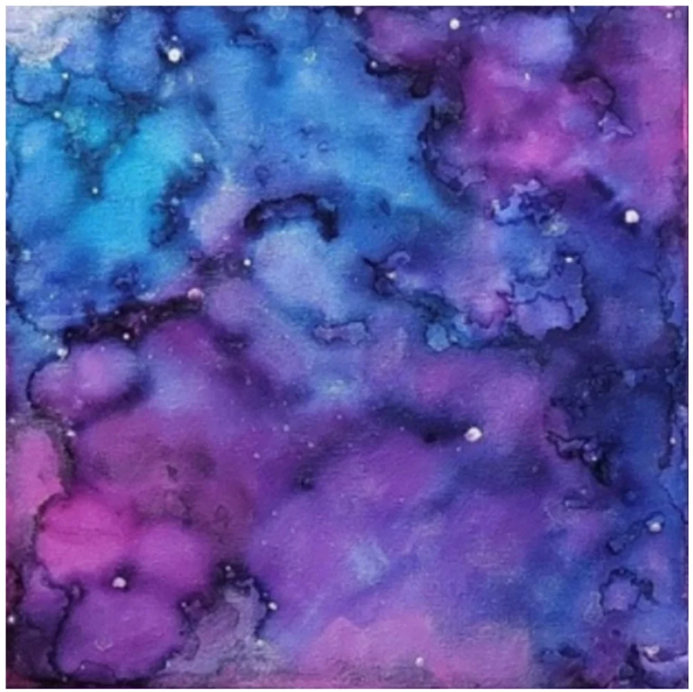 Hand Crafted Purple and Blue Abstract Design 12x12 Inches Canvas Picture - Picture 2 of 4